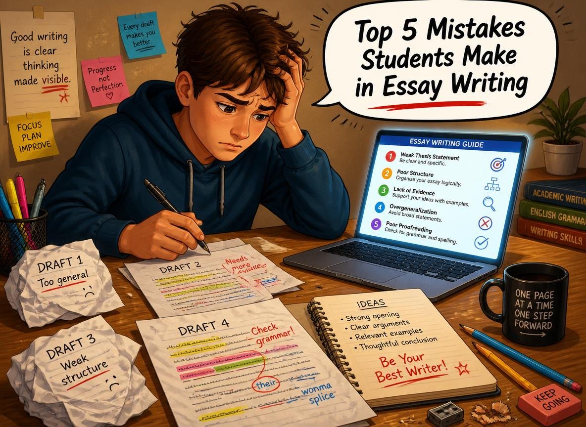 Top 5 Mistakes Students Make in Essay Writing